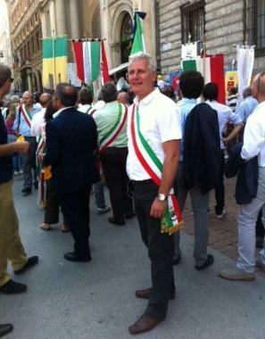 Rinaldo Vanni durante la manifestazione 
