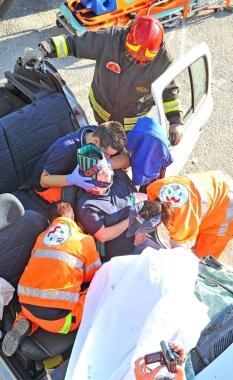 Incidente, scattano i soccorsi esercitazione della Croce Verde