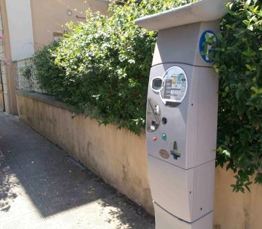 Uno dei parcometri gestiti da Mover 