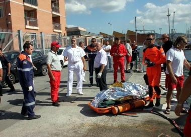 Il recupero del corpo dello sfortunato turista tedesco     