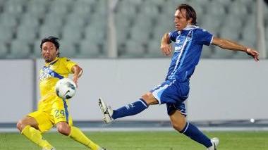 Antonio Buscé in azione durante la partita in casa del Pescara