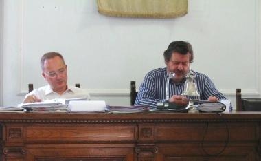 Luca Heller (a sinistra) accanto al presidente della Comunit&agrave; Montana Carluccio Ceccarelli 