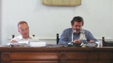 Luca Heller (a sinistra) accanto al presidente della Comunità Montana Carluccio Ceccarelli