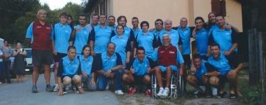 Tutti gli atleti della Polisportiva Aurora con il relativo staff durante il ritiro a Montepiano 