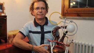 Roberto Maierotti, per tutti Bobo, con una sua creatura