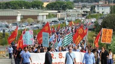 La manifestazione dei lavoratori Breda di giovedì scorso