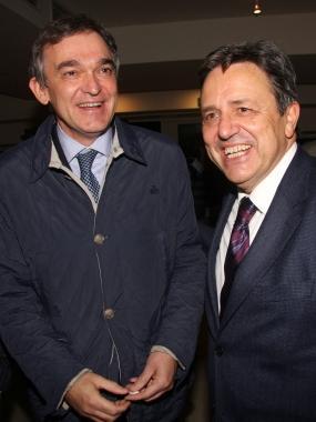 Enrico Rossi e Alberto Magnolfi a destra la festa Pd al PalaExpo 
