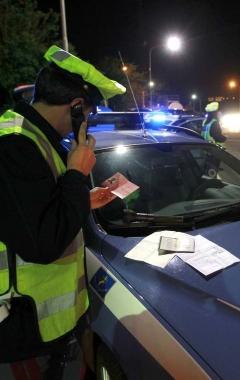 Un posto di blocco della polizia