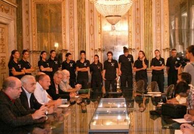 Il Delta Luk Volley nella sala degli Specchi di Palazzo Orsetti (Vip) 