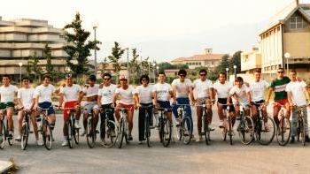 I pionieri della Biciclettata davanti all’auditorium