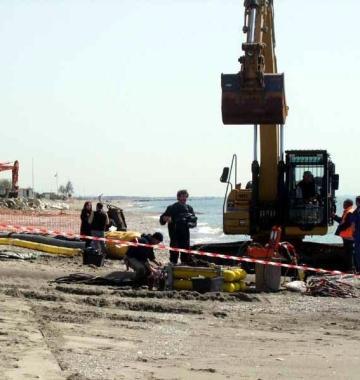 <b>RUSPE.</b> Un cantiere dei lavori contro lerosione    