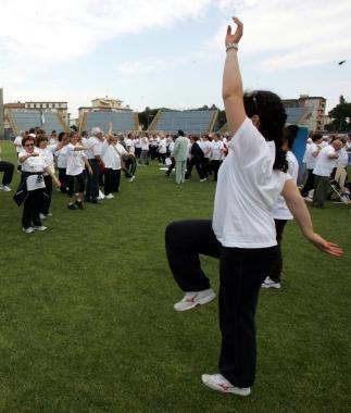 Ginnastica allo stadio Castellani durante lAfa Day   