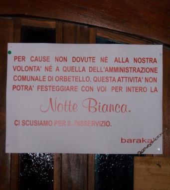 <b>IL CARTELLO.</b> Esposto al Barak&agrave; 