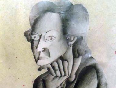 Uno degli schizzi realizzati da Maria Luisa Massa in mostra al parco dei Ciliegi   