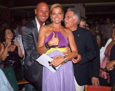 David Pratelli con Simona Ventura e il manager Fernando Capecchi 