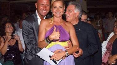 David Pratelli con Simona Ventura e il manager Fernando Capecchi