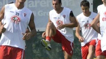 <b>IN ALLENAMENTO.</b> Angelo Iorio ieri con i compagni