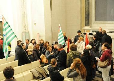 Dipendenti del Giglio durante una protesta (archivio) 