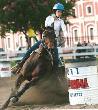 Greta Guastini durante una competizione 