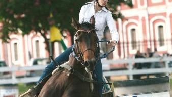 Greta Guastini durante una competizione