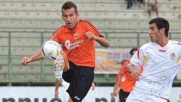 Damiano Biggi nella gara col Ravenna