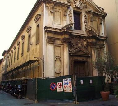 Ponteggi alla chiesa della SS. Annunziata detta anche dei Greci        