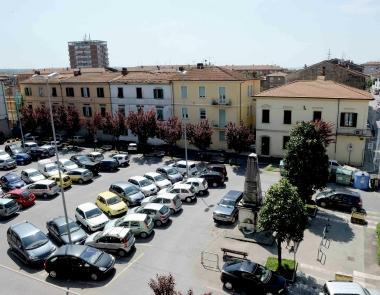 Una veduta dallalto di piazza Trieste che sar&agrave; interessata da un progetto di riqualificazione estetico e strutturale  