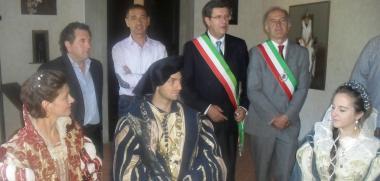Giovanna dAustria e Francesco I con Cillo Canio, Paolo Lenzi e i sindaci Martini e Cecconi 