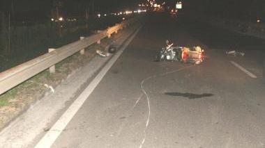 Lo scooter subito dopo l’incidente in via Leonardo da Vinci