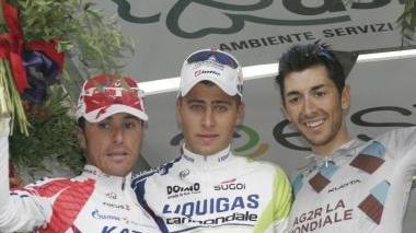 Il podio con Sagan, Paolini e Montaguti