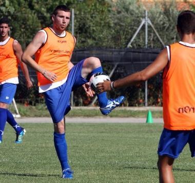 Rocchi, autore di una doppietta ieri nel prestigioso blitz compiuto dal Borgo, durante il riscaldamento 