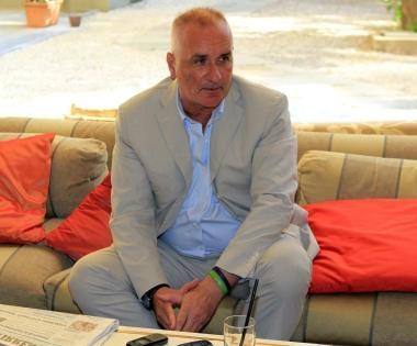 Stefano Pucci durante la conferenza stampa di sabato in cui ha annunciato le dimissioni 