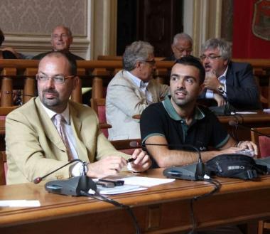 Gul&igrave; (Pd) Romano (Idv) e, dietro, Lamberti (Confronto) e Latorraca (Pd) 