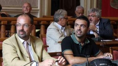 Gulì (Pd) Romano (Idv) e, dietro, Lamberti (Confronto) e Latorraca (Pd)