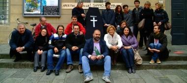Una protesta dei lavoratori del Giglio 