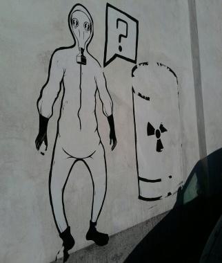 Il murales comparso in piazza Angelio    