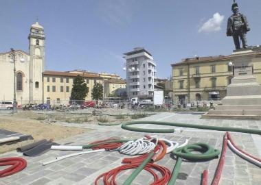 Il cantiere in Piazza Vittorio Emanuele  