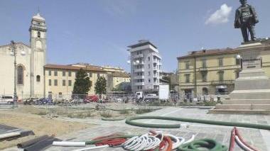 Il cantiere in Piazza Vittorio Emanuele