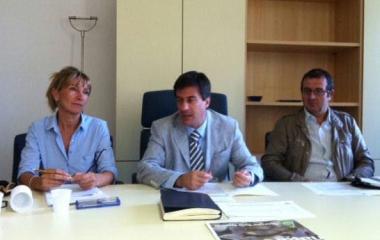 <b>TERZO.</b> Lassessore Mancini, il sindaco Bonifazi e Fabrizio Tesi del Gtg 
