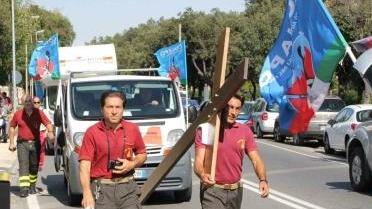 <b>LA CROCE. </b>È il simbolo della protesta degli iscritti al Conapo