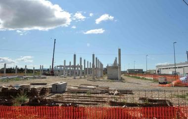 Lavori in corso a Ponsacco per la costruzione stabilimento Sogesi 