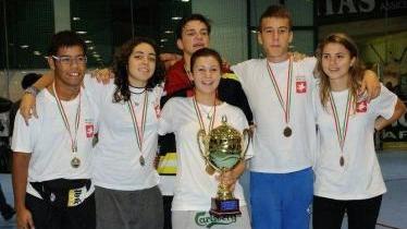 La formazione Toscana che ha trionfato al trofeo delle Regioni inline 2011 disputato ad Asiago da sx Scarfagna, Mannari, Bellè, Vatteroni, Bastieri, Deri