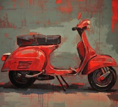 Una delle opere di Claucio Cionini in mostra al Museo Piaggio 