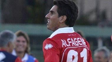 <b>PRIMO GOL</b> Luis Maria Alfageme dopo aver segnato contro il Gubbio