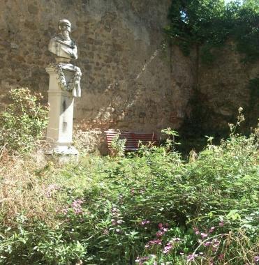 Sterpaglie intorno ad una statua 