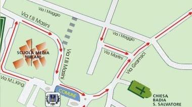 La cartina con la nuova viabilità nella zona del municipio