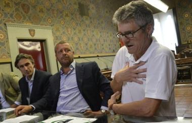 <b>AL TAVOLO.</b> Da sinistra Orsini, Chelini e Serafin 