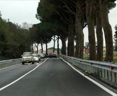 Un tratto della Vicarese tra Caprona e Uliveto Terme  