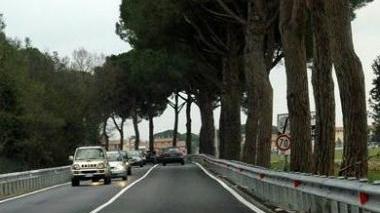 Un tratto della Vicarese tra Caprona e Uliveto Terme