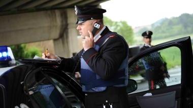 Un posto di controllo dei carabinieri